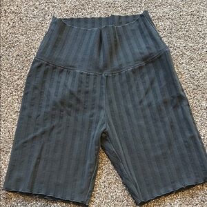 Aerie Black Striped Bike Shorts